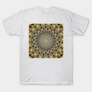 Elegant Gold and Blue Mandala T-Shirt